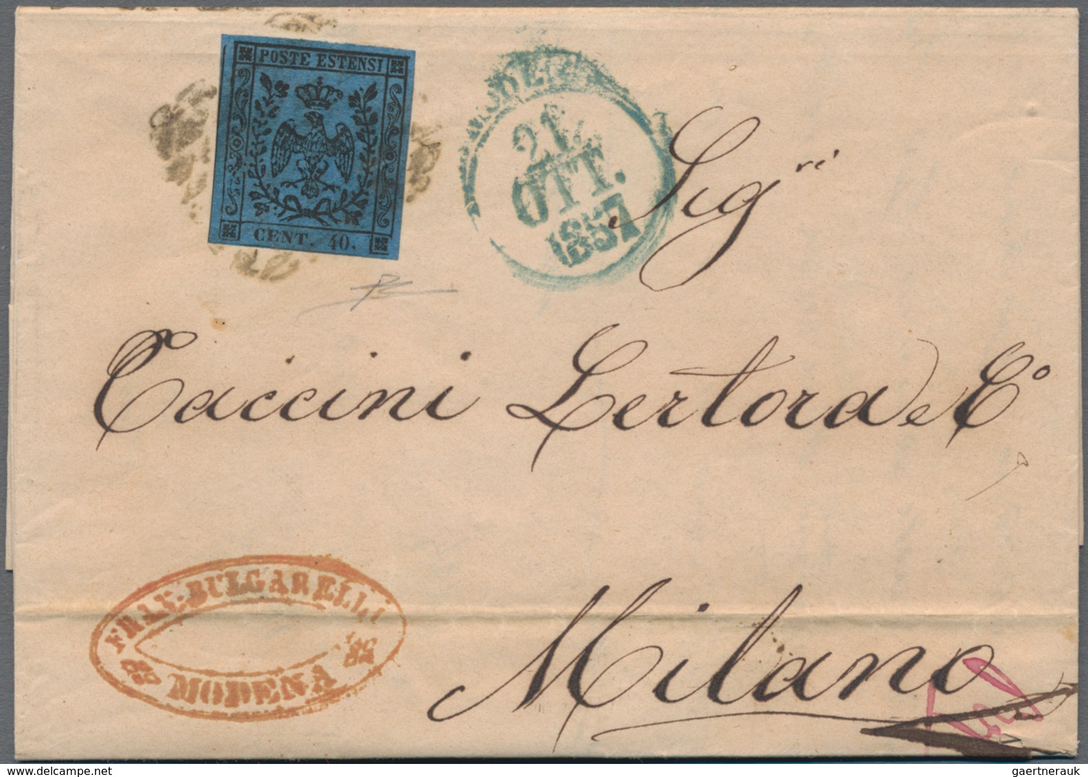 Italien - Altitalienische Staaten: Modena: 1852/1859, Comprehensive Collection With 15 Letters, Comp - Modène