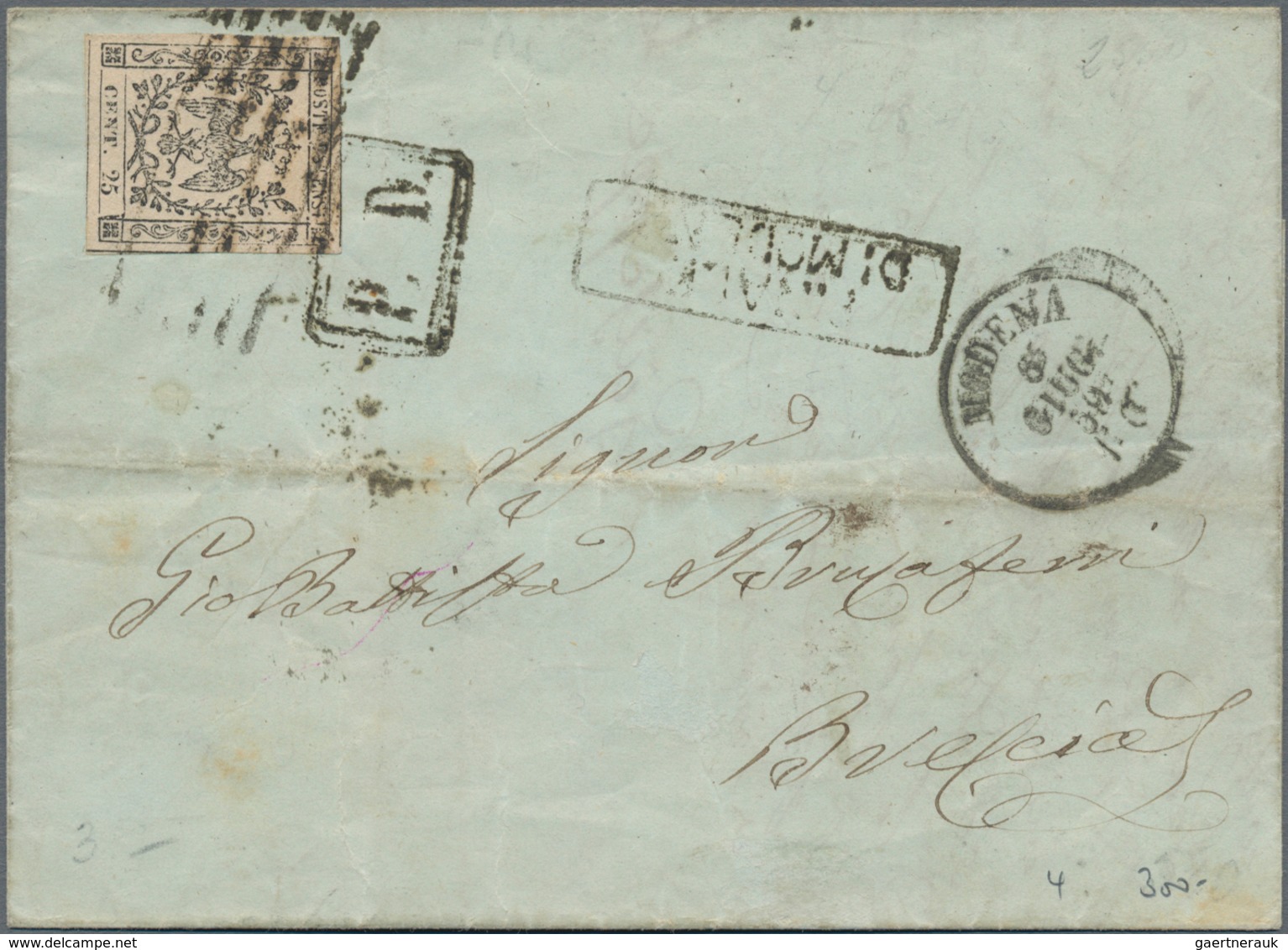 Italien - Altitalienische Staaten: Modena: 1852/1859, Comprehensive Collection With 15 Letters, Comp - Modène