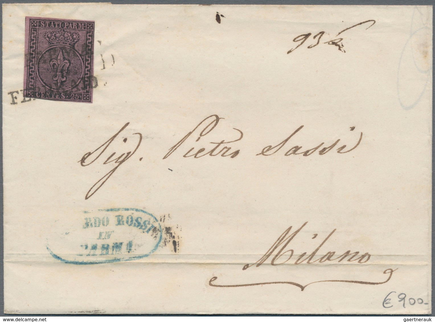 Italien - Altitalienische Staaten: Parma: 1852/1859, Comprehensive Collection With Ca.20 Letters, Co - Parme