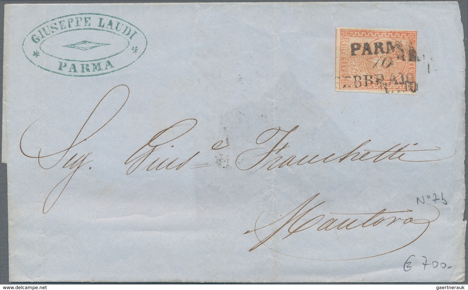 Italien - Altitalienische Staaten: Parma: 1852/1859, Comprehensive Collection With Ca.20 Letters, Co - Parme