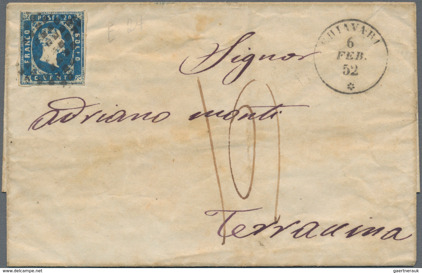 Italien - Altitalienische Staaten: Sardinien: 1851/1861, Comprehensive Collection With Ca.60 Letters - Sardinia