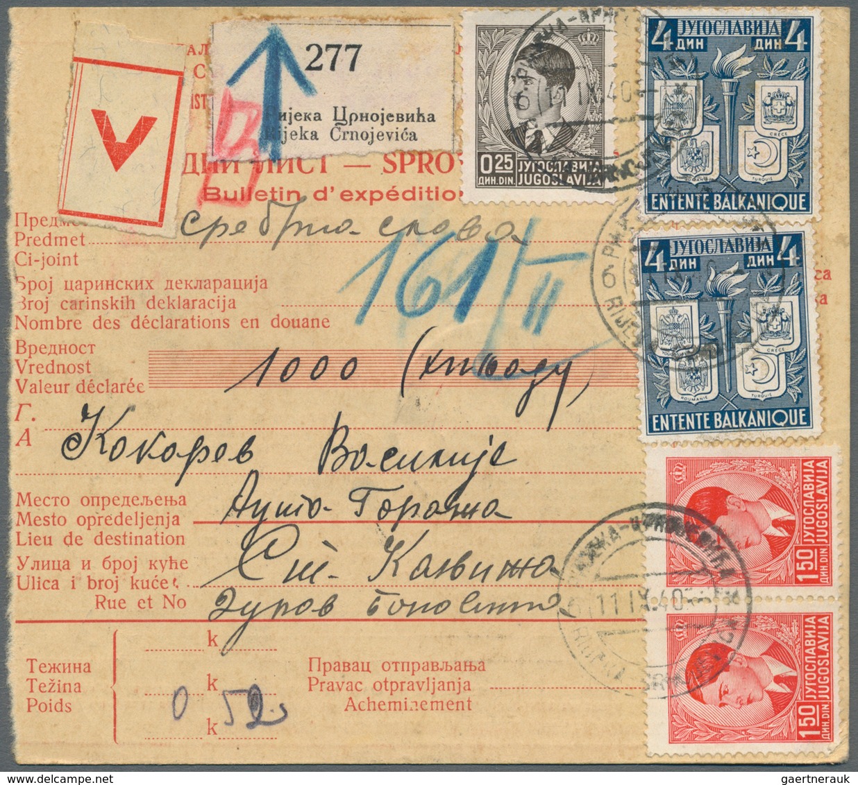 Jugoslawien: 1938/1941 (ca.), Unglaublicher Bestand Von Ca. 1.800 Paketkarten Mit Sehr Vielen Unters - Lettres & Documents