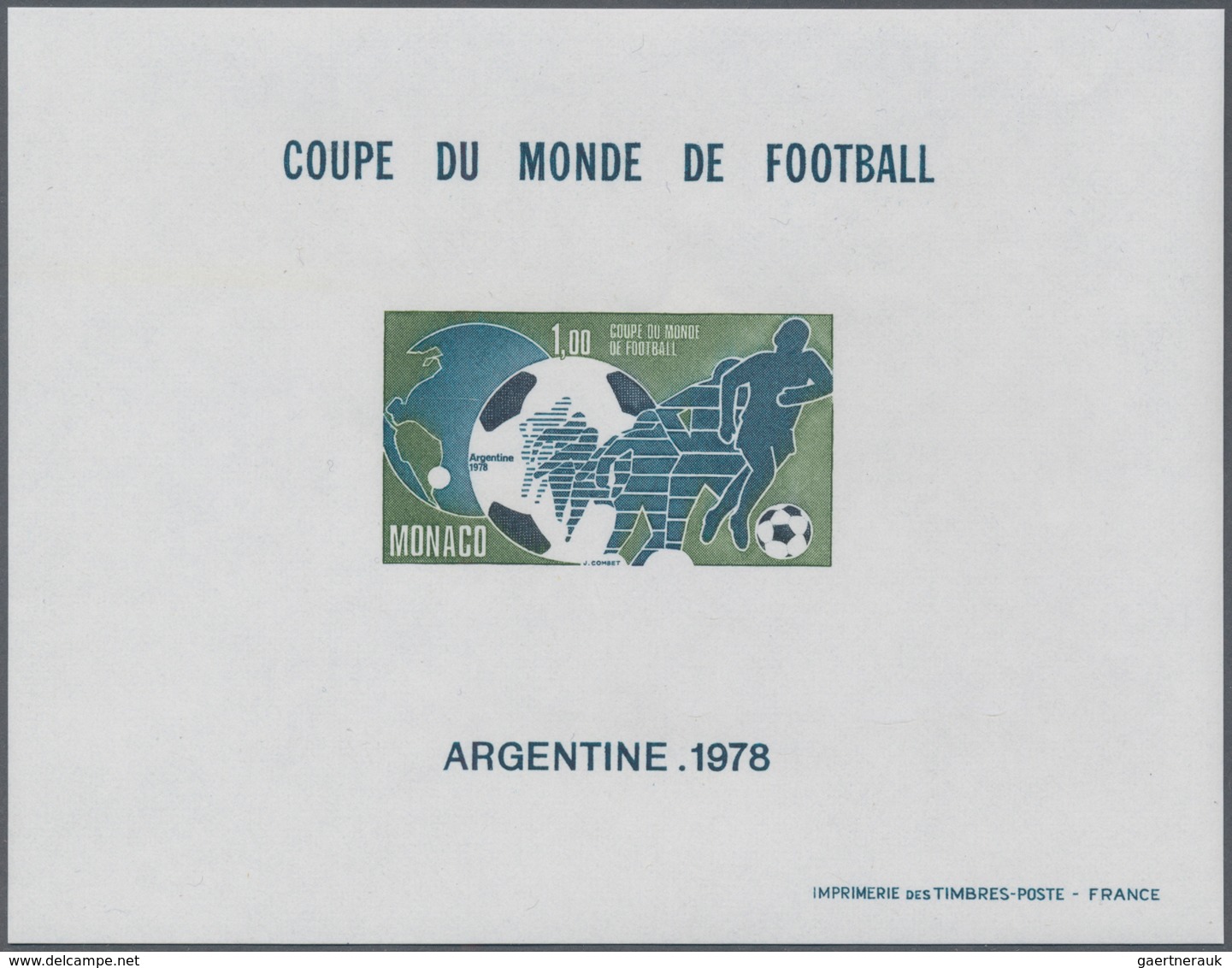 Monaco: 1978, Football World Championship Argentina Perforated And Imperforated Special Miniature Sh - Unused Stamps