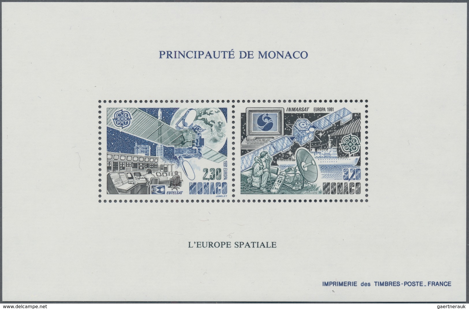Monaco: 1991, Cept "Space", Bloc Speciaux Perforate, Ten Pieces Mint Never Hinged. Yvert BS 14, Cat. - Unused Stamps