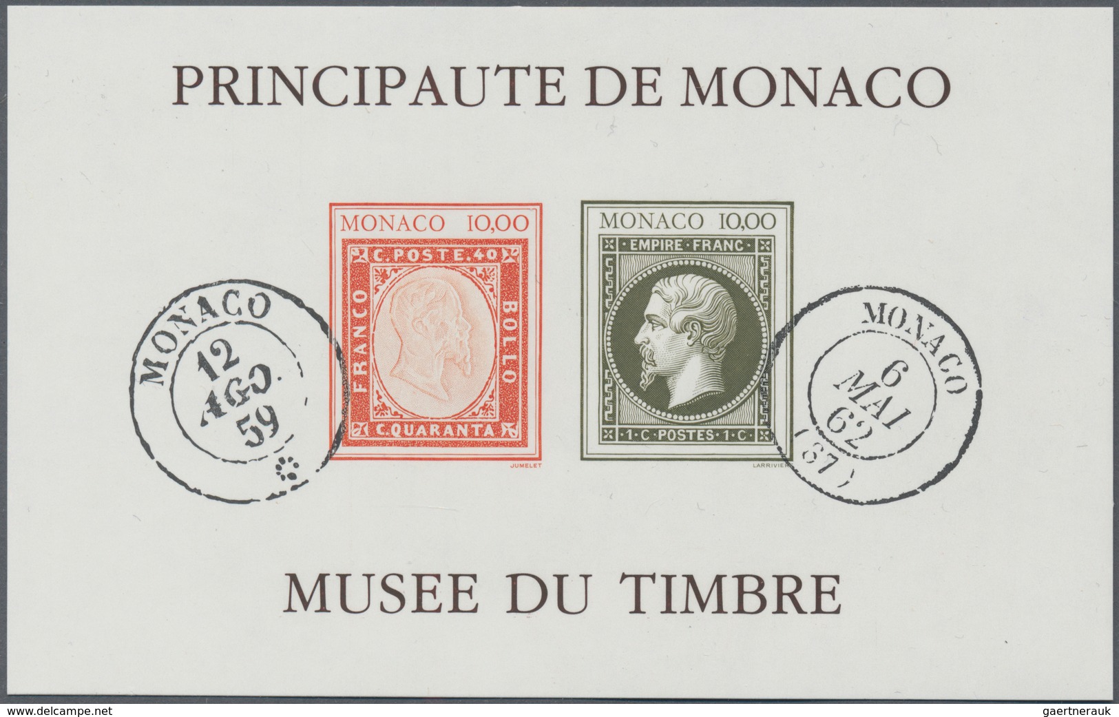 Monaco: 1992, Philatelic Museum, Souvenir Sheet IMPERFORATE, 100 Pieces Unmounted Mint. Yvert No. BS - Neufs