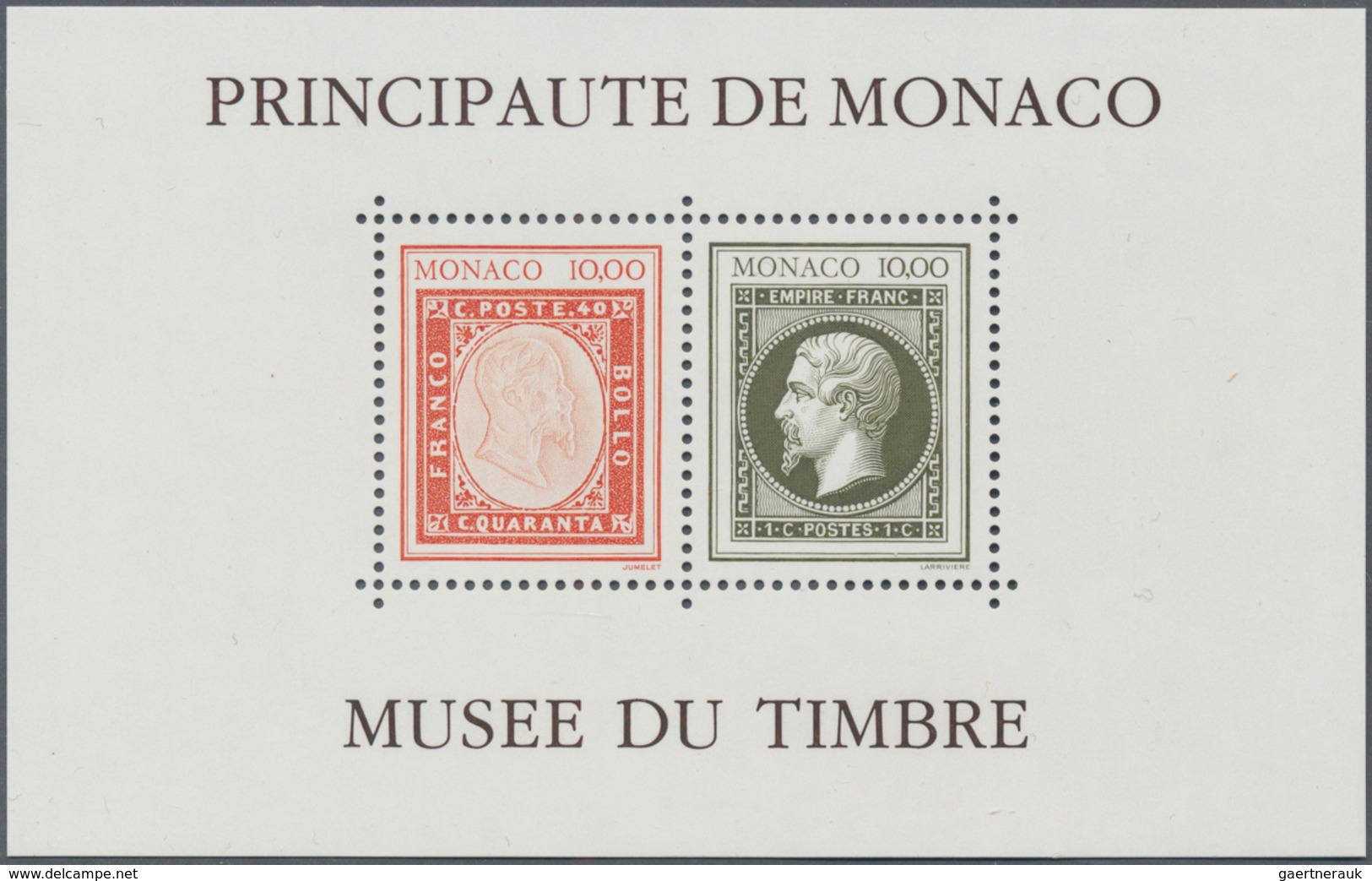Monaco: 1992, Monaco Stamp Museum, Souvenir Sheet Without Impression Of Postmarks, 25 Copies Unmount - Unused Stamps