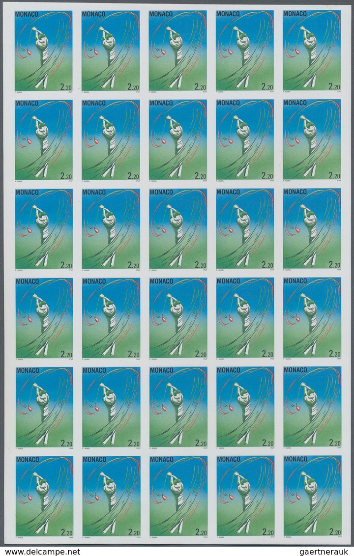 Monaco: 1993, 2.20fr. Golf Tournament, 140 Imperforate Stamps Within Multiples, Mint Never Hinged. M - Unused Stamps