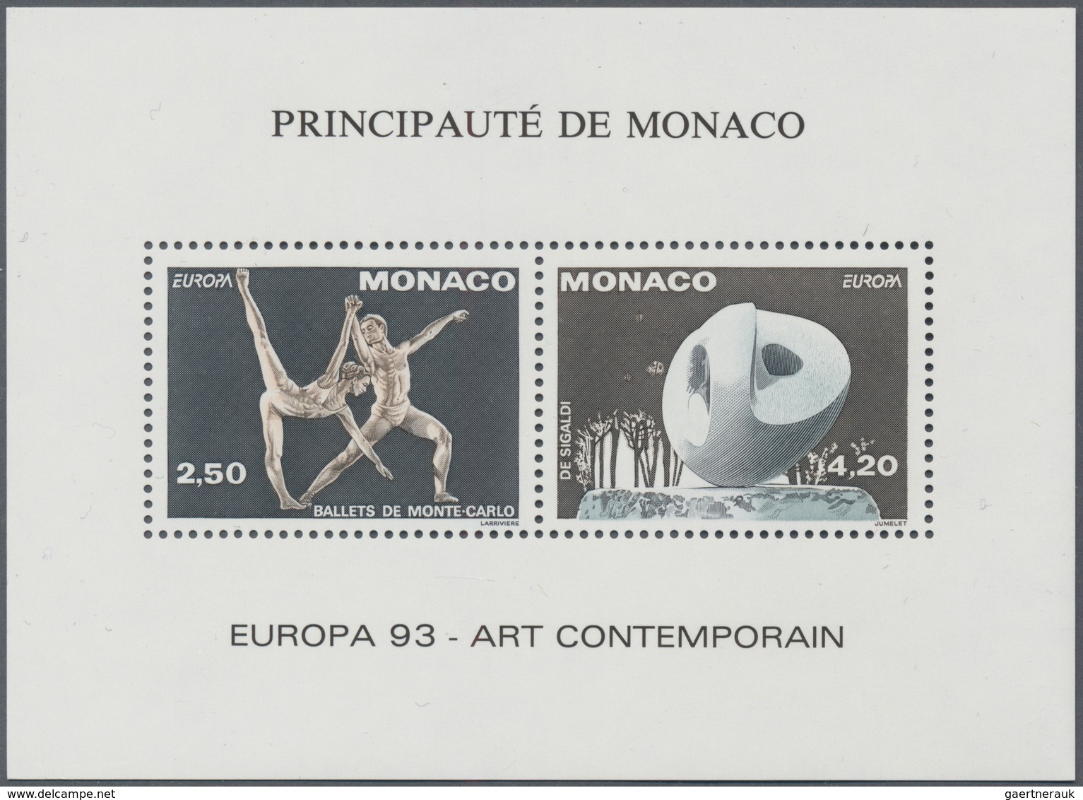 Monaco: 1993, Cept "Contemporary Art", Bloc Speciaux, 100 Pieces Mint Never Hinged. Maury BS20, Yver - Neufs