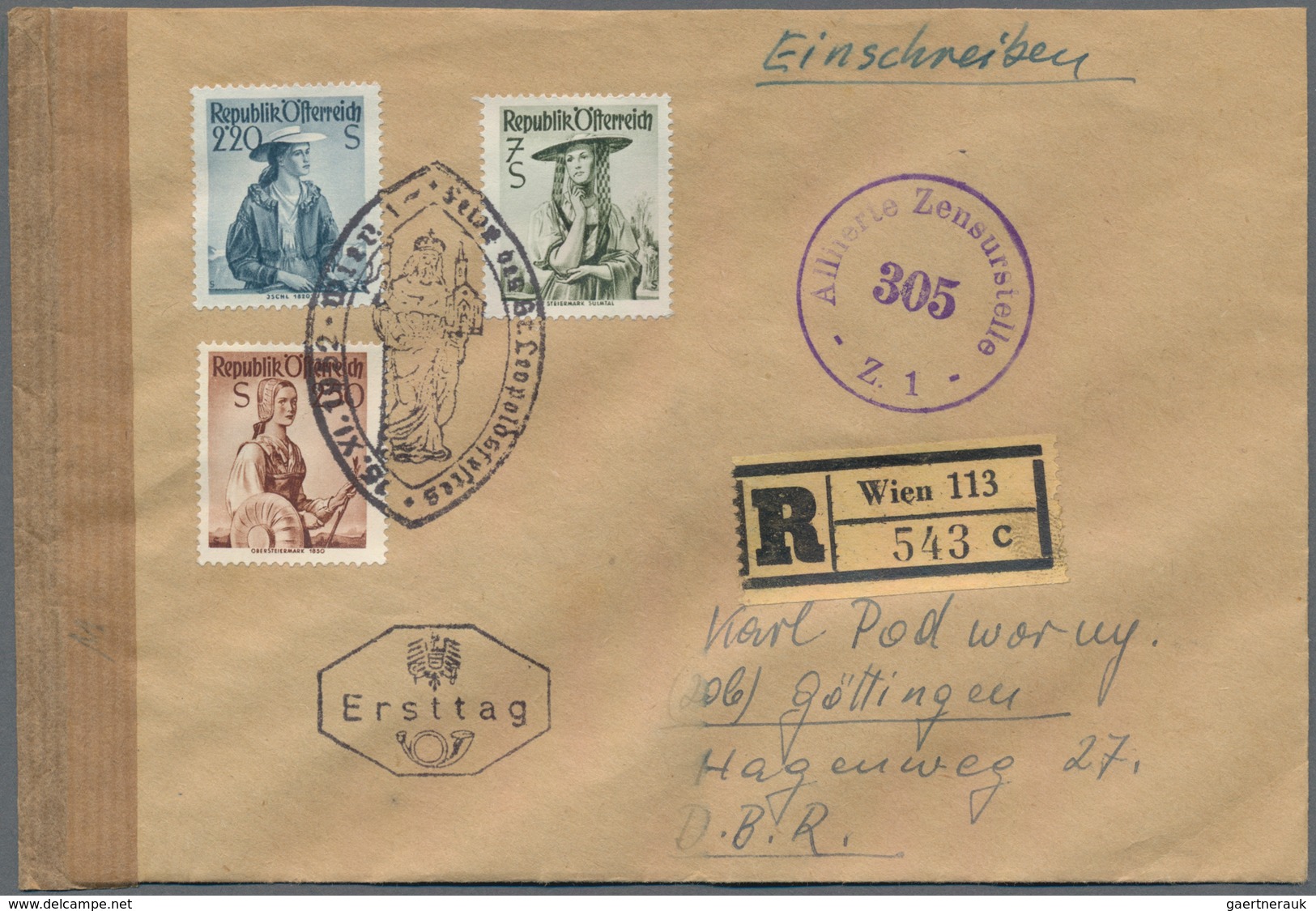 Österreich: 1945-1965, Leitz Ordner gefüllt mit FDC aus dem genanntem Zeitraum, dabei auch komplette