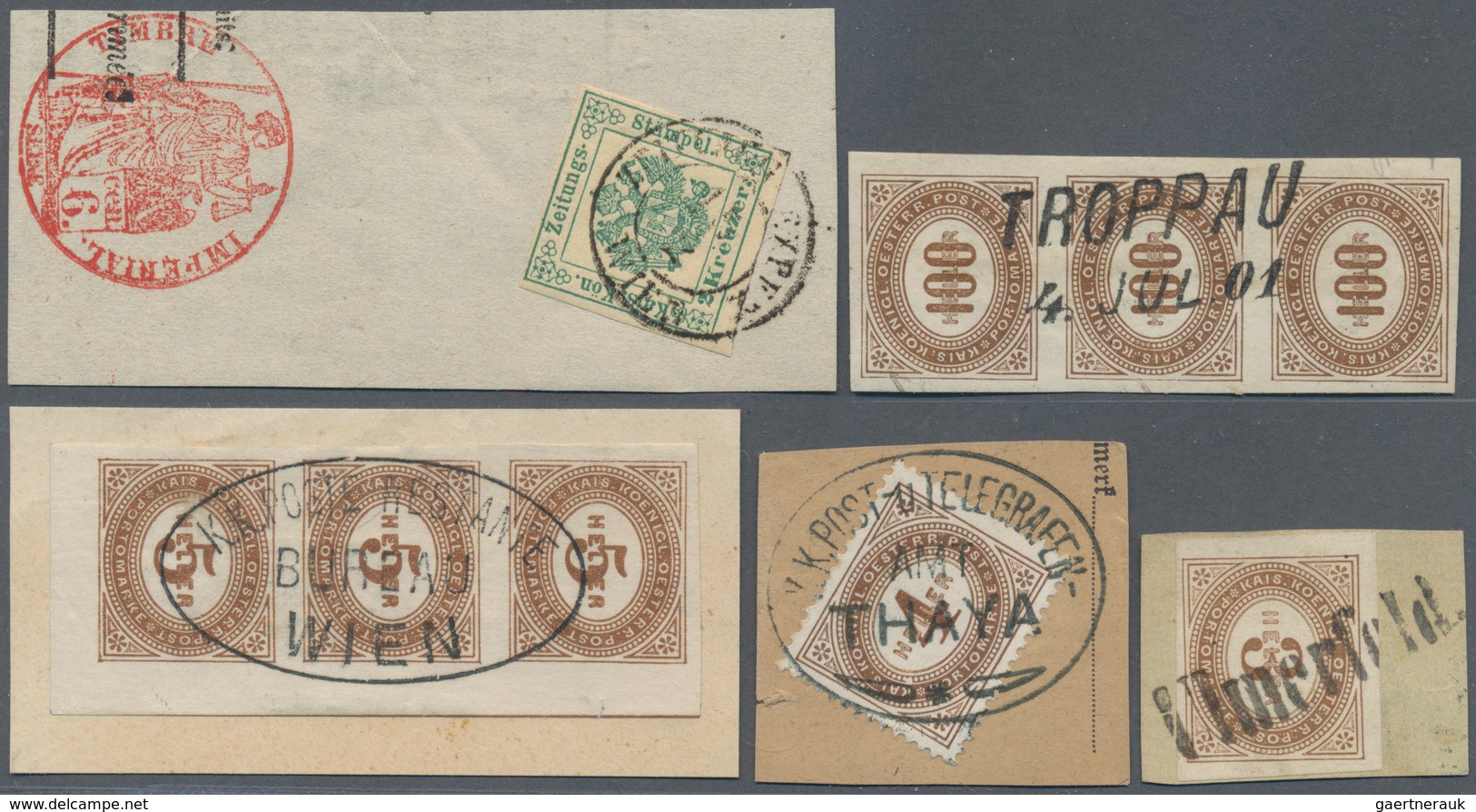 Österreich: 1853/1931, Interessantes Konvolut Mit Ca.20 Belegen Sowie Mehreren Marken Und Briefstück - Collections