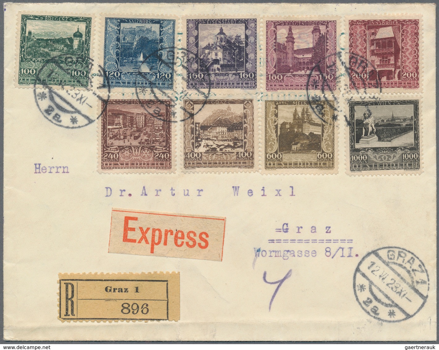 Österreich: 1853/1931, Interessantes Konvolut Mit Ca.20 Belegen Sowie Mehreren Marken Und Briefstück - Collections