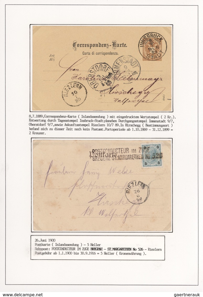 Österreich: 1862/1950 Ca., KLEINWALSERTAL, Sehr Attraktiv Gestaltete Postgeschichtliche Sammlung Des - Collections