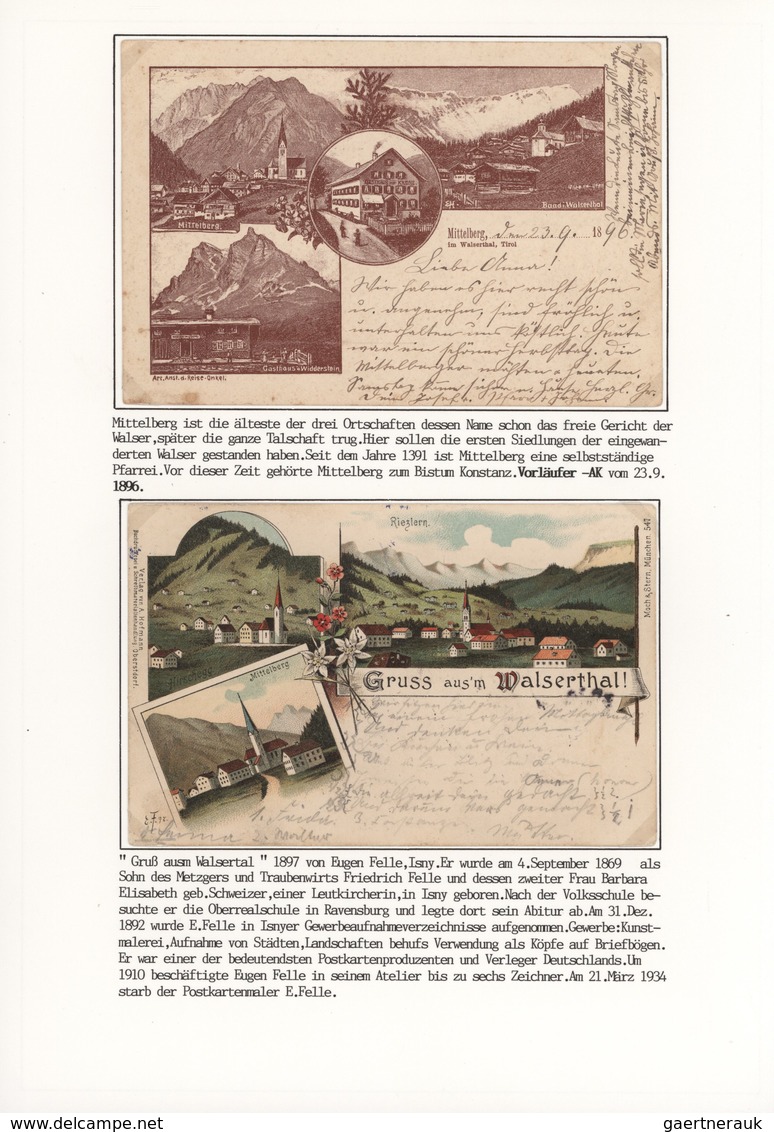 Österreich: 1862/1950 Ca., KLEINWALSERTAL, Sehr Attraktiv Gestaltete Postgeschichtliche Sammlung Des - Collections