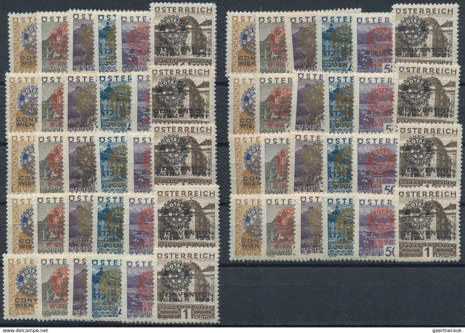 Österreich: 1931, Rotary, 17 Komplette Serien, Postfrisch. MiNr. 518/23 (17), 11.900,- €. - Collections
