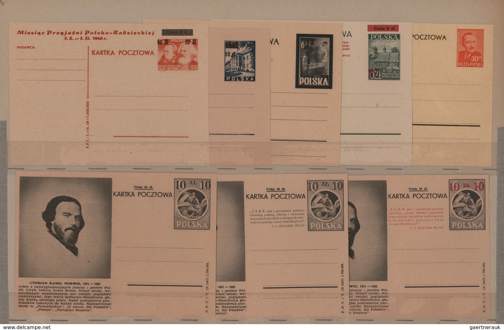 Polen - Ganzsachen: 1928-1960: THE ENTIRE COLLECTION OF THE UPU SAMPLES OF POLAND POSTAL STATIONERIE - Entiers Postaux