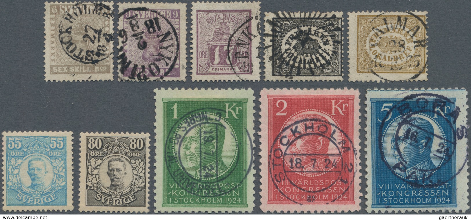 Schweden: 1800/1950 (ca.), Fine Used Collection In Two Lighthouse Binders, From 1855 6sk., Following - Covers & Documents