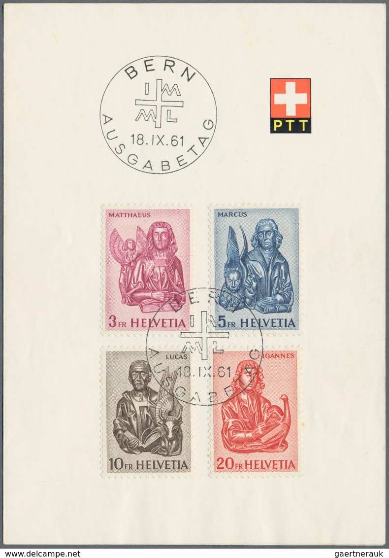 Schweiz: 1945-Moderne: Rund 190 Briefe, Postkarten, FDCs, Sammel- Und Faltblätter Etc., Dabei Auch B - Collections