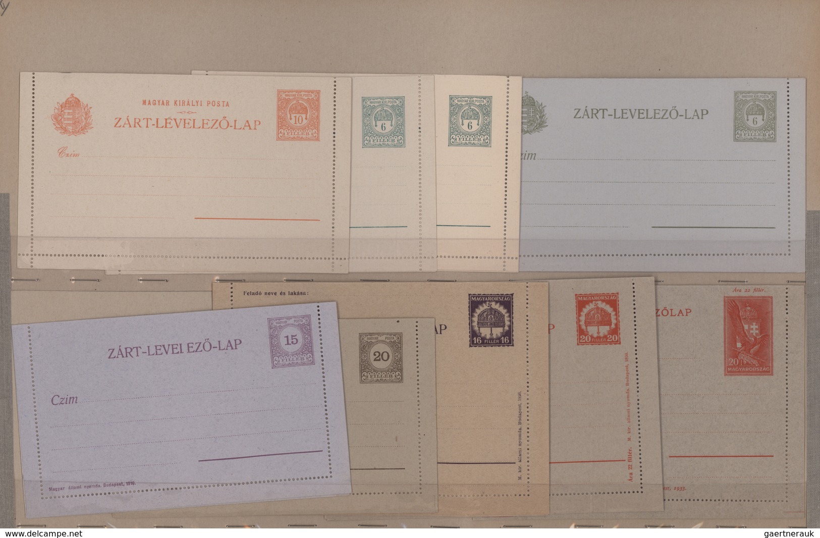 Ungarn - Ganzsachen: 1876-1951: THE ENTIRE COLLECTION OF THE UPU SAMPLES OF HUNGARIAN POSTAL STATION - Entiers Postaux