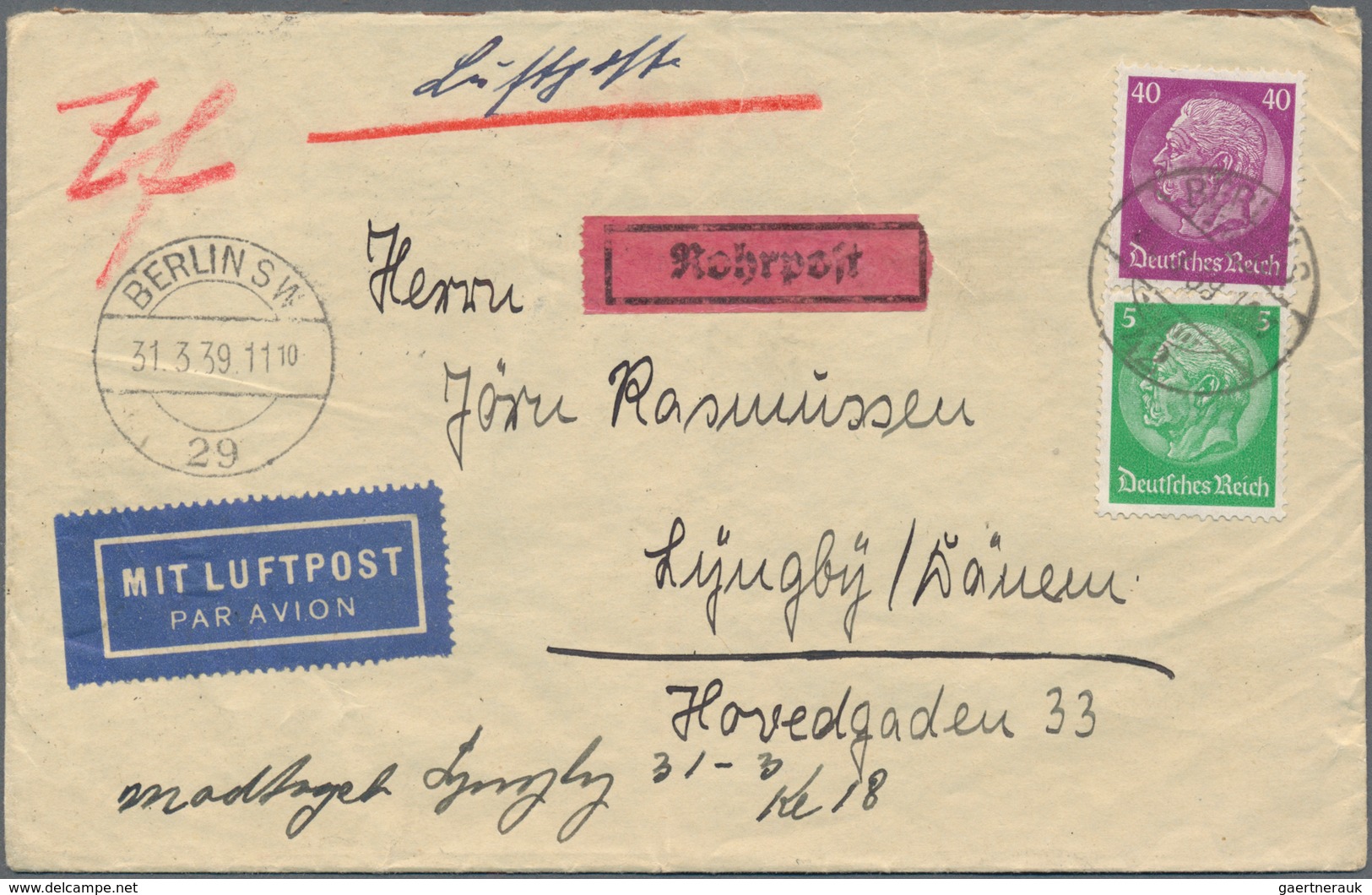 Deutschland: 1880/1960, Kleiner Nachlass Von Insgesamt über 130 Belegen, Meist Nach Dänemark Adressi - Collections