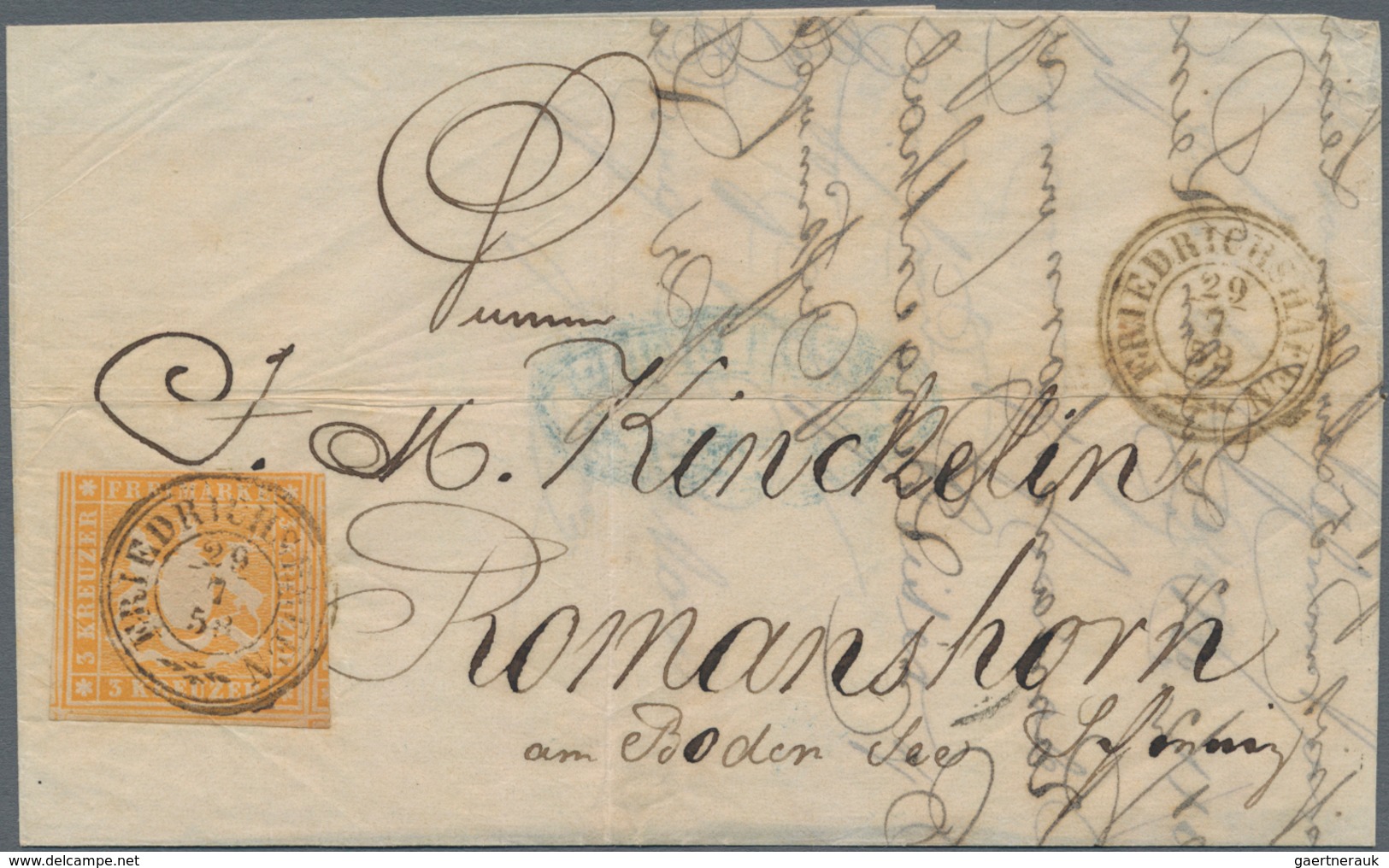 Altdeutschland: 1850/1875, GRENZPORTO NACH DER SCHWEIZ (bzw. Einmal Nach Frankreich), Sammlung Von 2 - Collections