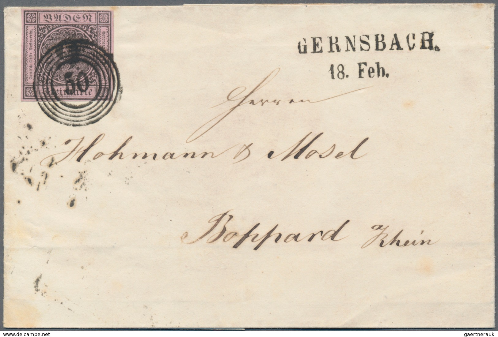 Baden - Marken Und Briefe: 1858/1860 (ca.), Partie Von Drei Briefen Mit Einzelfrankaturen MiNr. 2, 4 - Autres & Non Classés