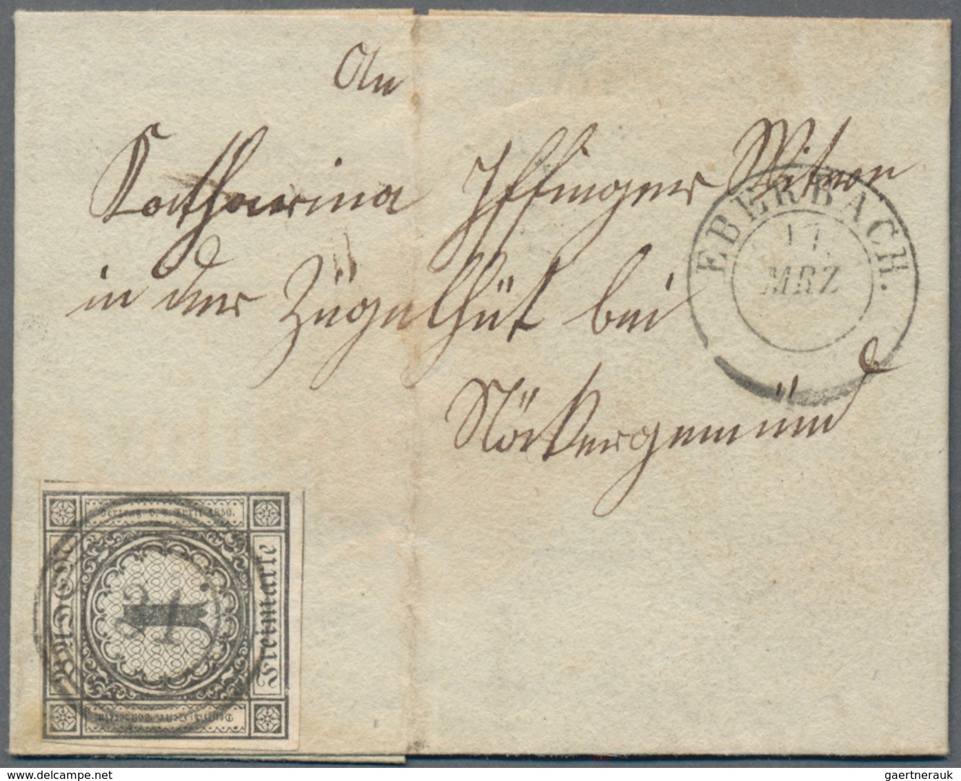 Baden - Marken Und Briefe: 1858/1860 (ca.), Partie Von Drei Briefen Mit Einzelfrankaturen MiNr. 2, 4 - Other & Unclassified