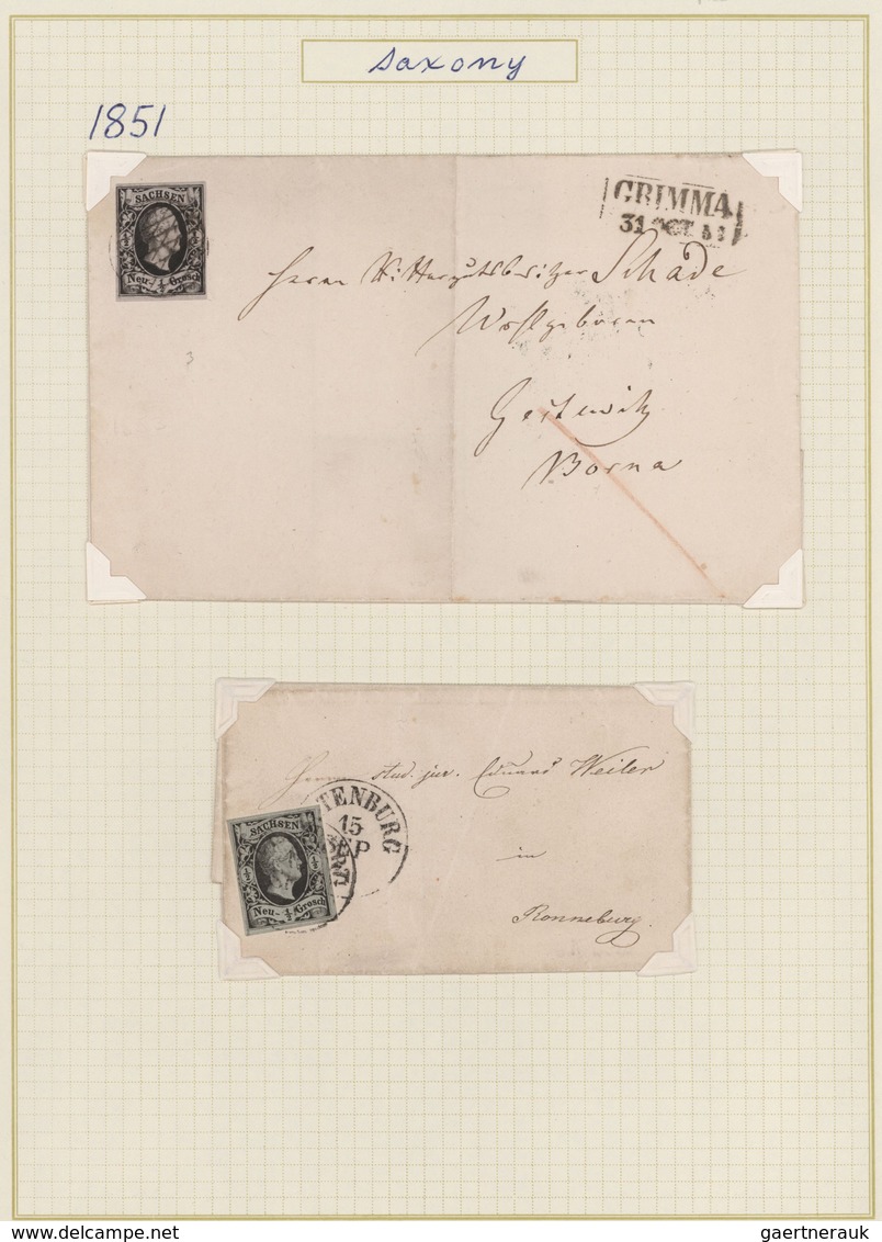 Sachsen - Marken Und Briefe: 1851 - 1863, Kleine Sammlung Von 10 Briefen Und Einigen Losen Marken De - Saxe