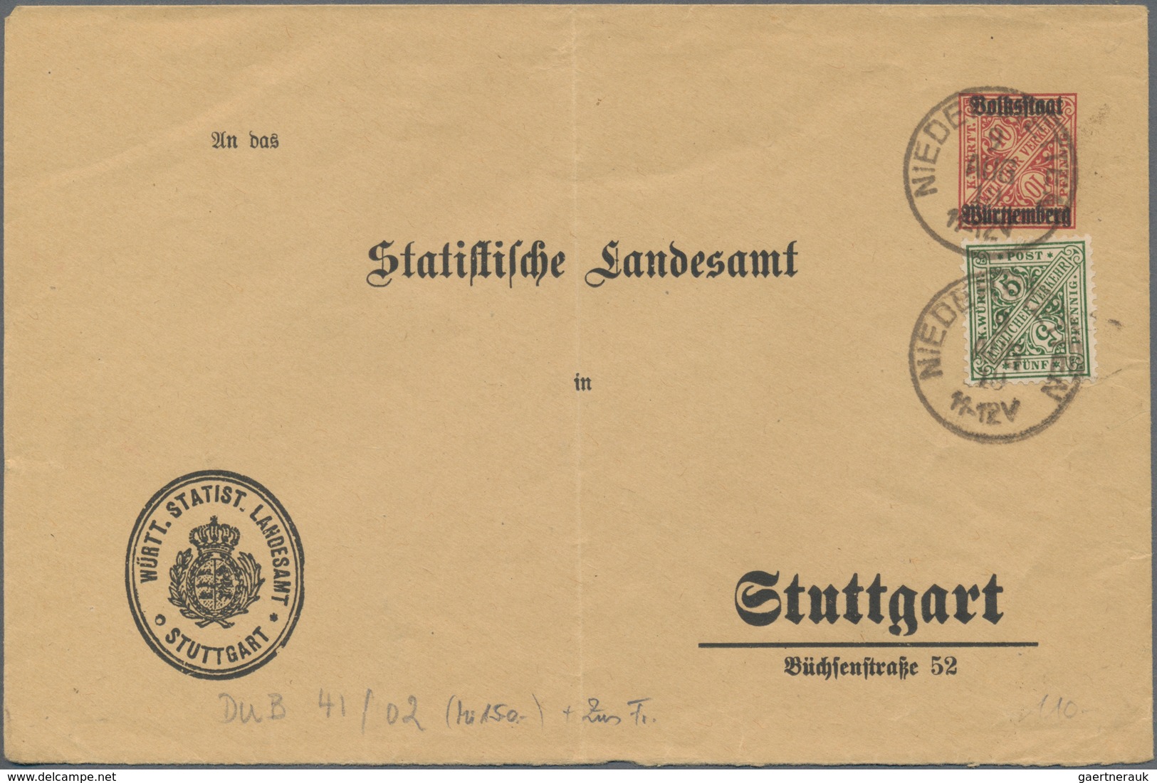 Württemberg - Ganzsachen: 1861/1920, Umfangreicher Und Wertvoller Bestand Von Ca. 329 Gebrauchten Ga - Otros & Sin Clasificación