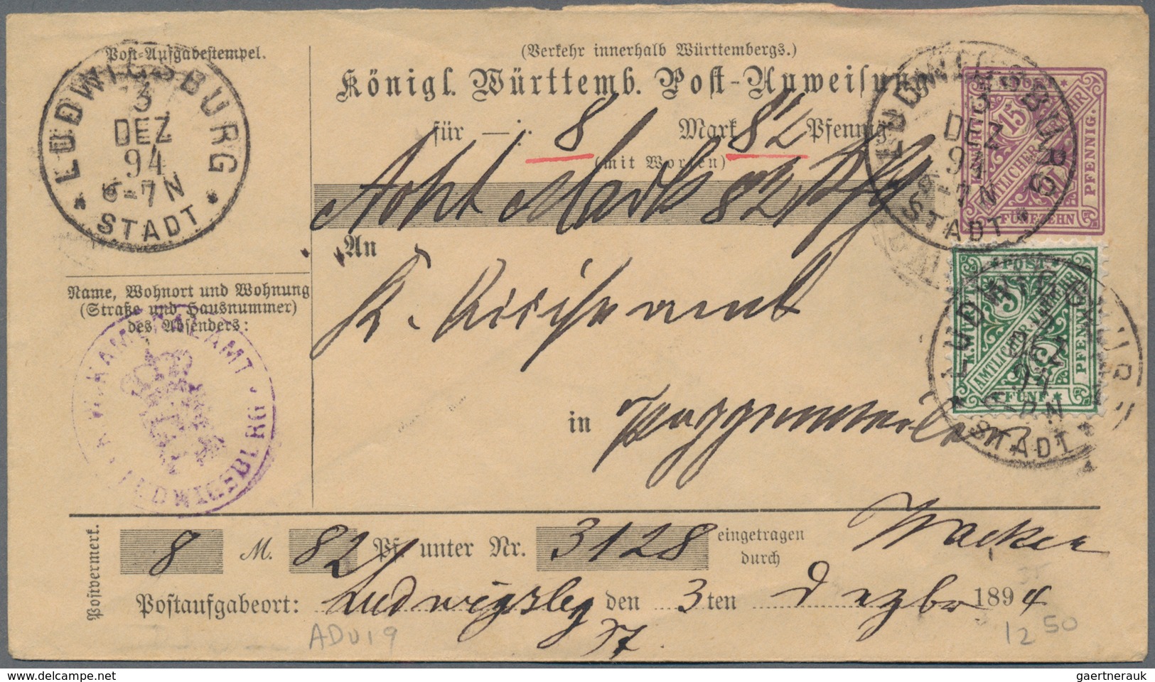 Württemberg - Ganzsachen: 1865/1920, Posten Mit über 1.000 Gebrauchten Und Ungebrauchten Ganzsachenk - Autres & Non Classés