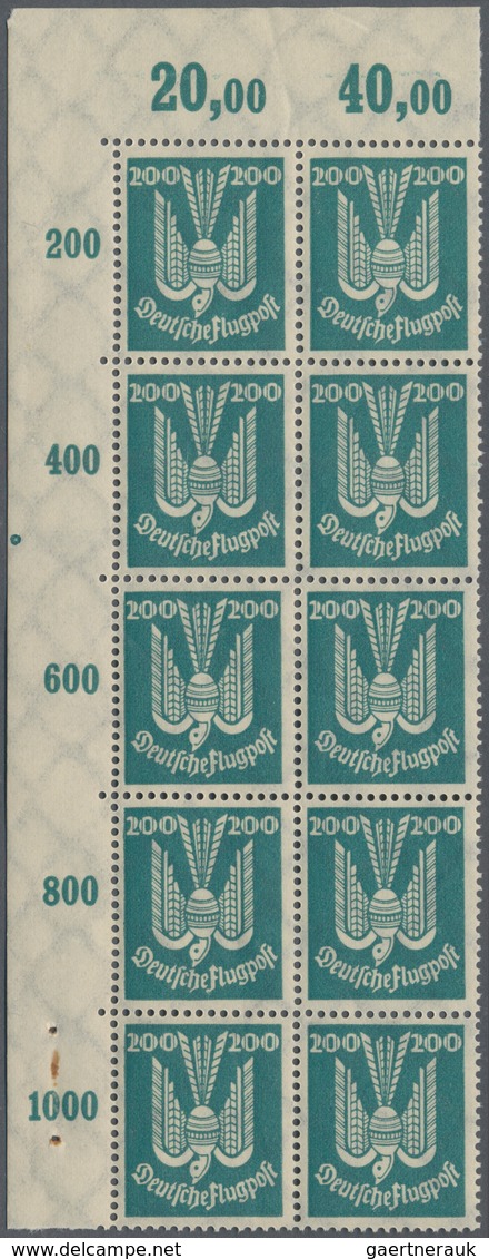 Deutsches Reich - Weimar: 1924, Flugpost Holztaube In Eckrand-10er-Blocks Links Oben, Postfrisch. Mi - Collections