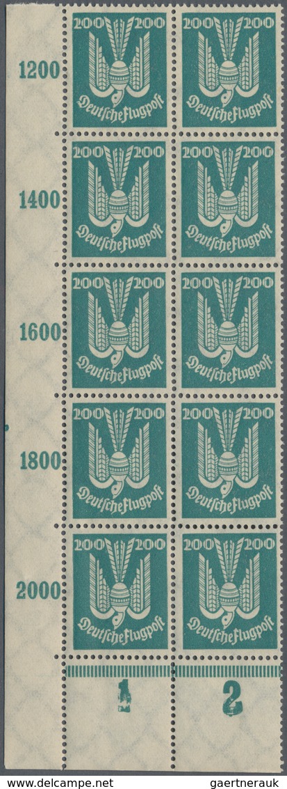 Deutsches Reich - Weimar: 1924, Flugpost Holztaube In Eckrand-10er-Blocks Links Unten, Postfrisch. M - Collections