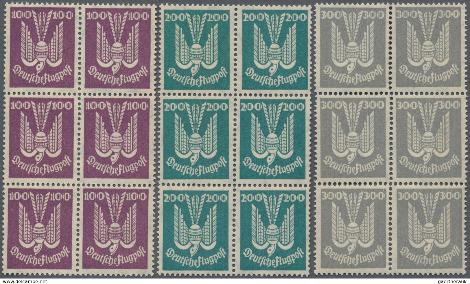 Deutsches Reich - Weimar: 1924, Flugpost Holztaube, 20 Serien In Einheiten, Postfrisch. MiNr. 344/50 - Collections