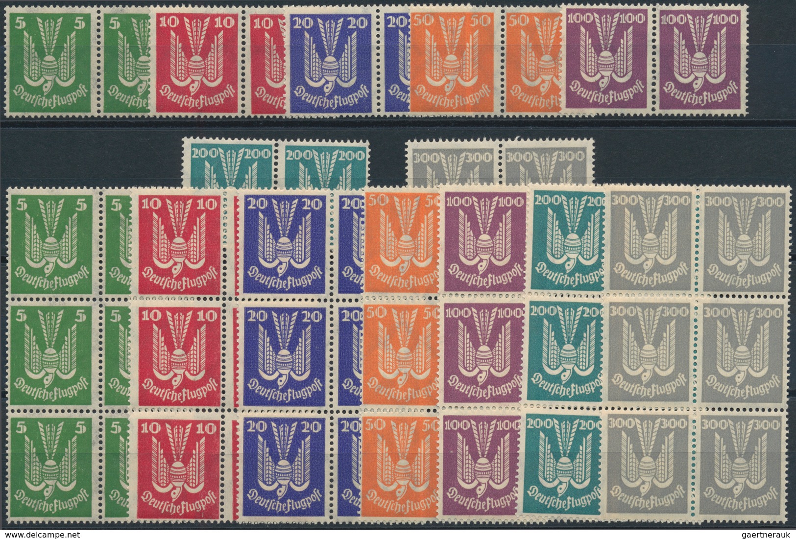 Deutsches Reich - Weimar: 1924, Flugpost Holztaube, Acht Serien In Einheiten, Postfrisch. MiNr. 344/ - Collections