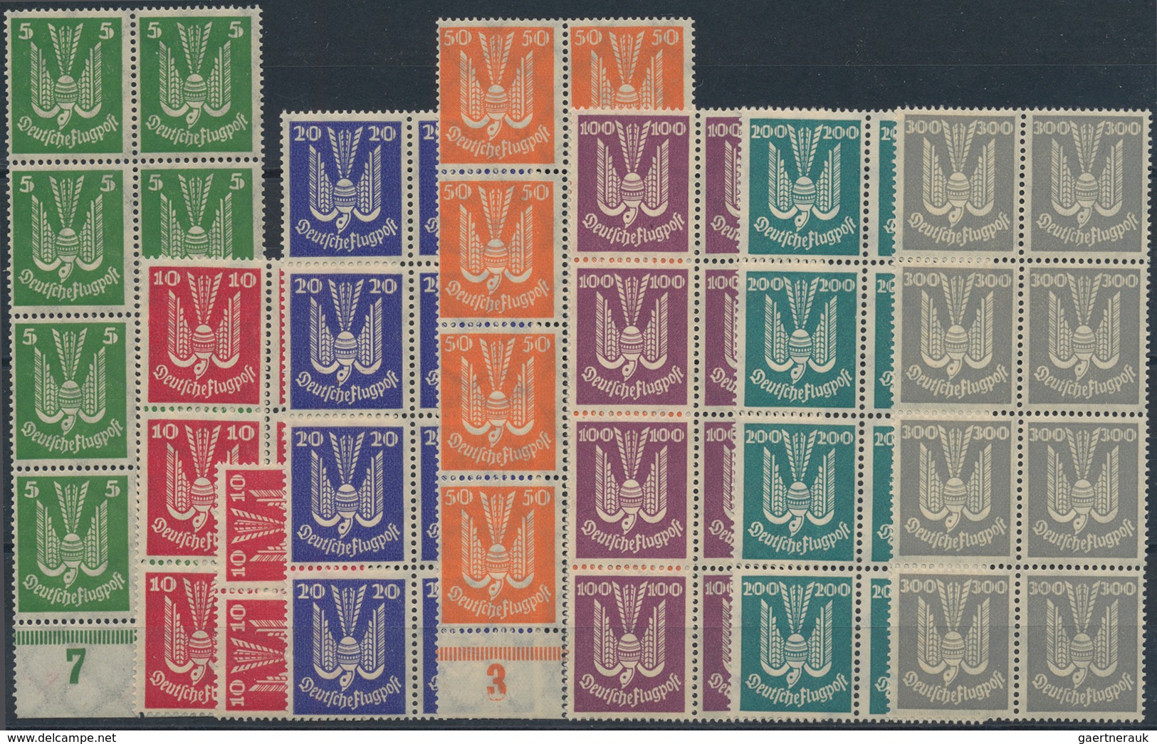 Deutsches Reich - Weimar: 1924, Flugpost Holztaube, Acht Serien In Einheiten, Postfrisch. MiNr. 344/ - Collections