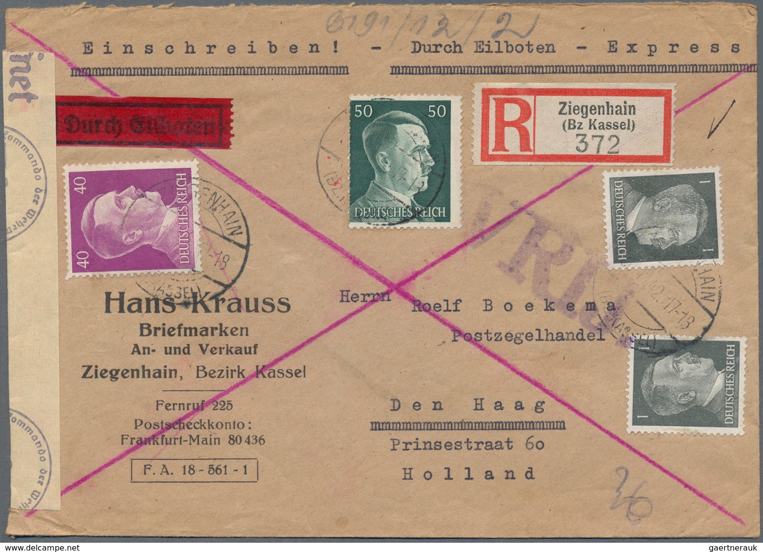 Deutsches Reich - 3. Reich: 1933/1945, Ca. 100 Teils Hochinteressante Belege In Einer Schachtel Mit - Covers & Documents