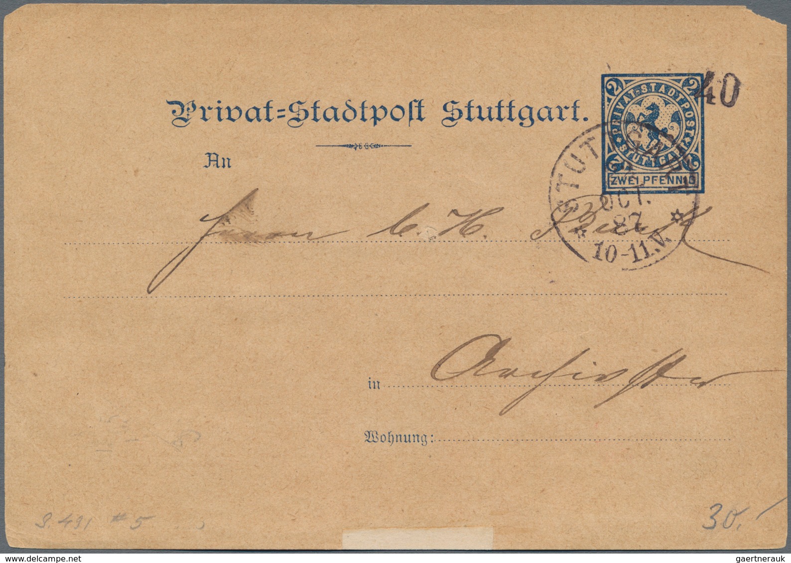 Deutsches Reich - Privatpost (Stadtpost): 1886 - 1889 (ca.), Umfangreicher Ganzsachen-Posten Der PRI - Postes Privées & Locales