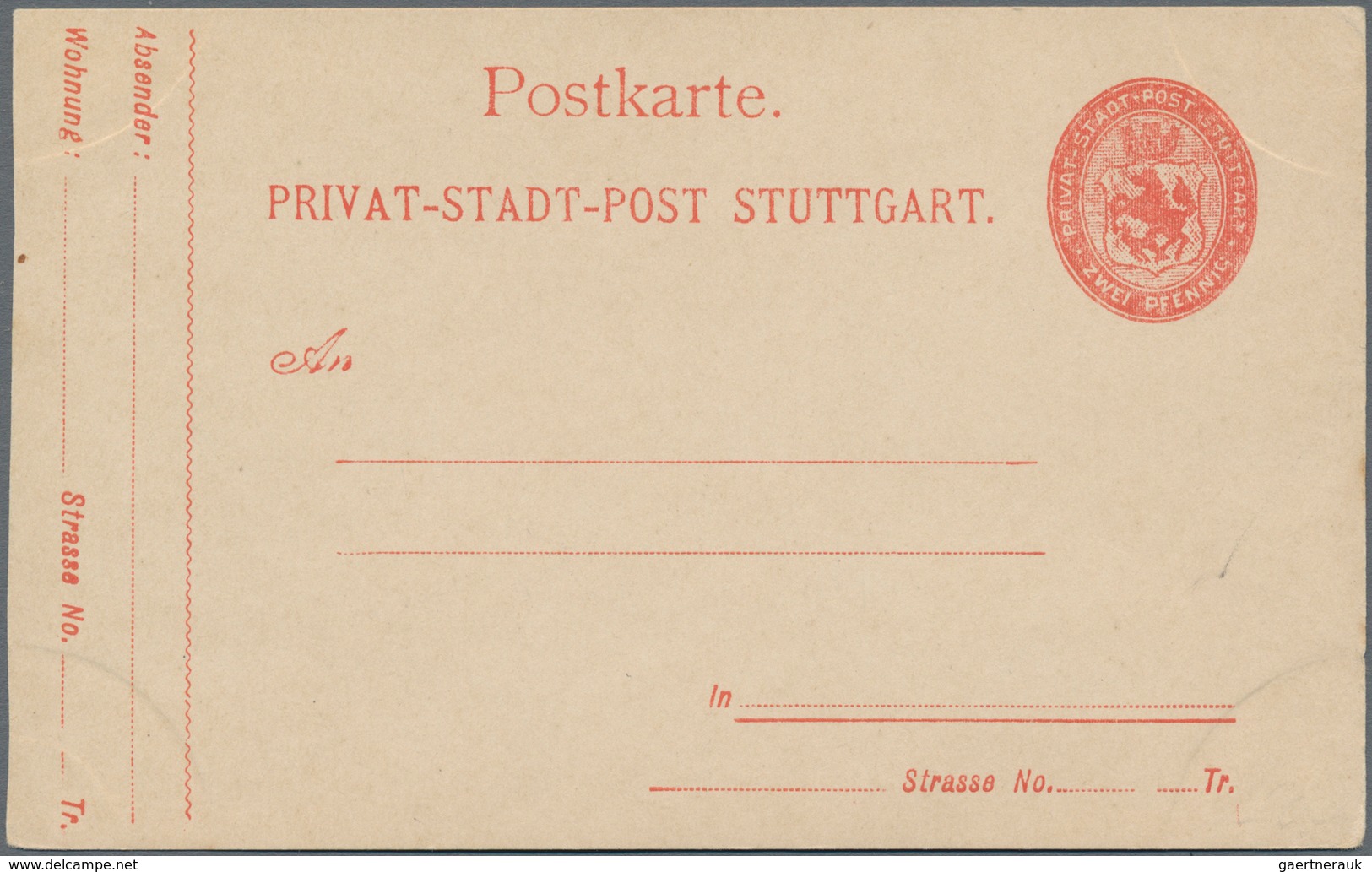 Deutsches Reich - Privatpost (Stadtpost): 1886 - 1889 (ca.), umfangreicher Ganzsachen-Posten der PRI