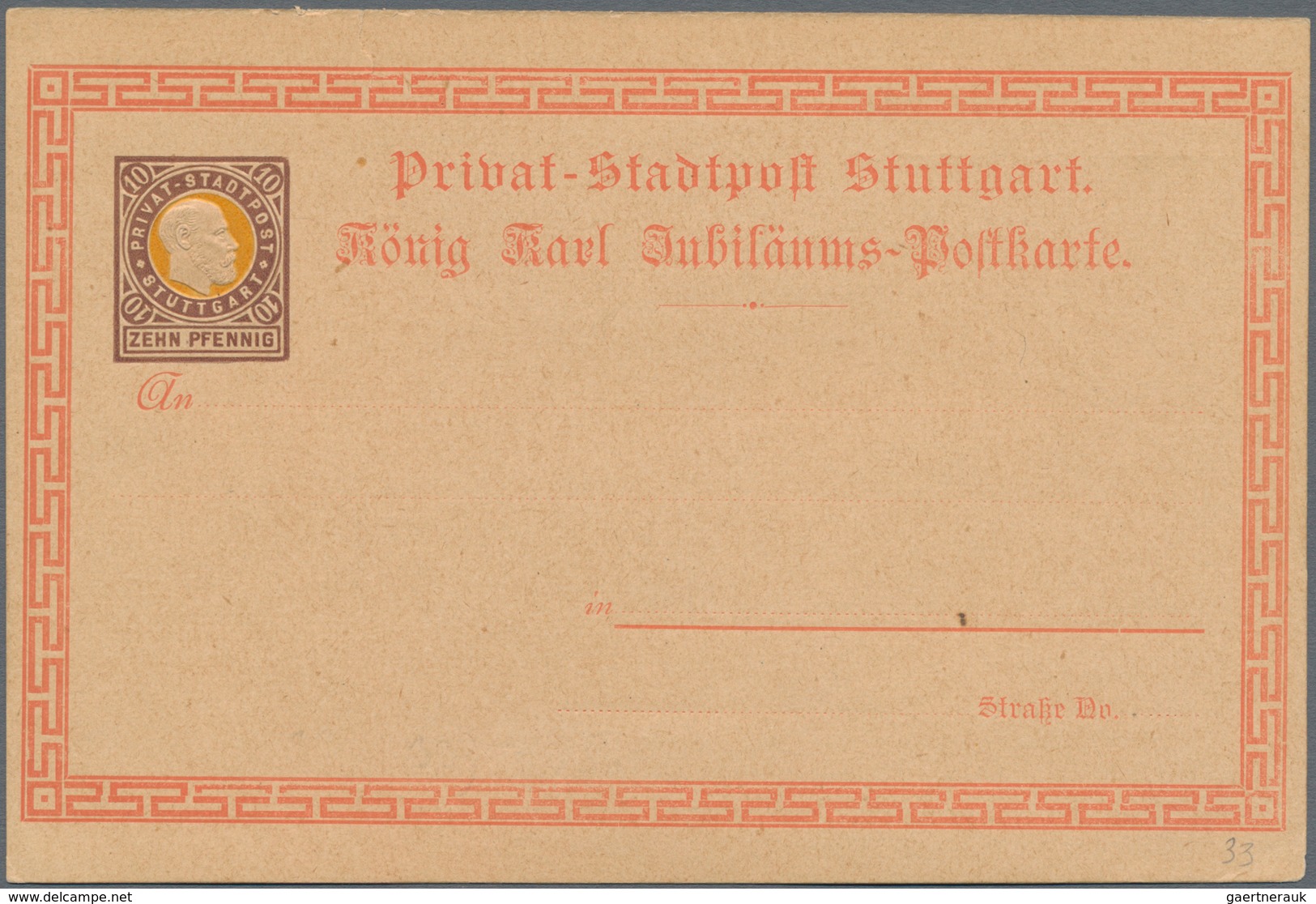 Deutsches Reich - Privatpost (Stadtpost): 1886 - 1889 (ca.), umfangreicher Ganzsachen-Posten der PRI