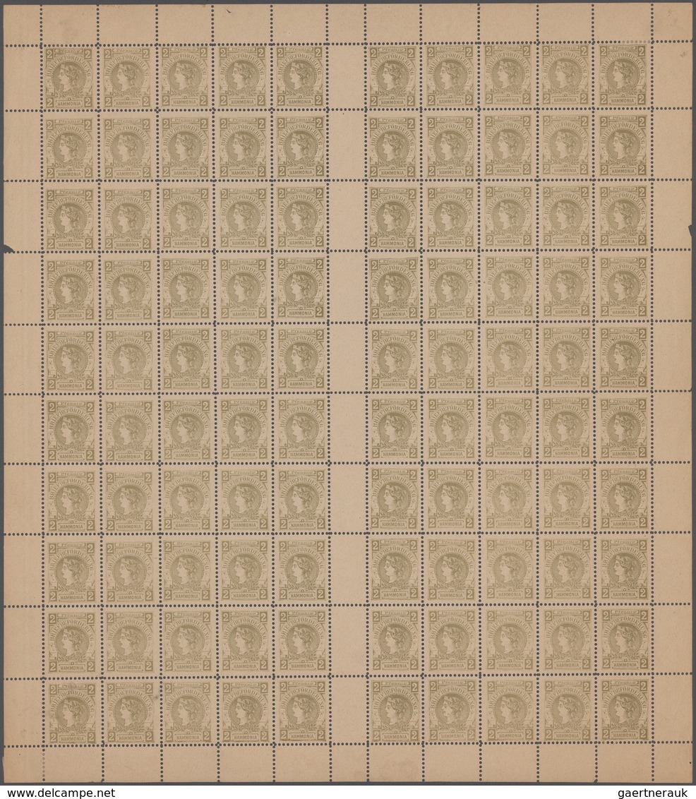 Deutsches Reich - Privatpost (Stadtpost): 1887/1897, Dessau MiNr. 8 Im 50er-Bogen Auf Unterlage Gekl - Postes Privées & Locales