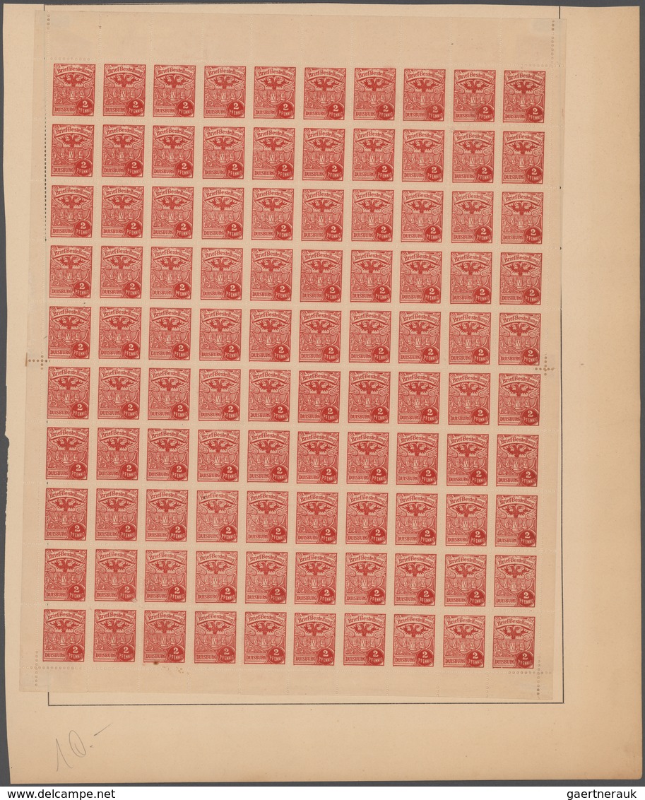 Deutsches Reich - Privatpost (Stadtpost): 1887/1897, Dessau MiNr. 8 Im 50er-Bogen Auf Unterlage Gekl - Postes Privées & Locales