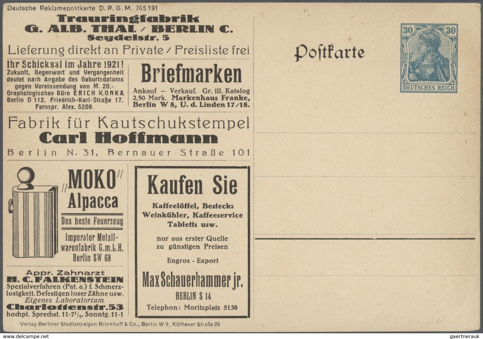 Deutsches Reich - Privatganzsachen: 1910/1932, umfangreiche Sammlung "Privatganzsachenkarten" mit ca
