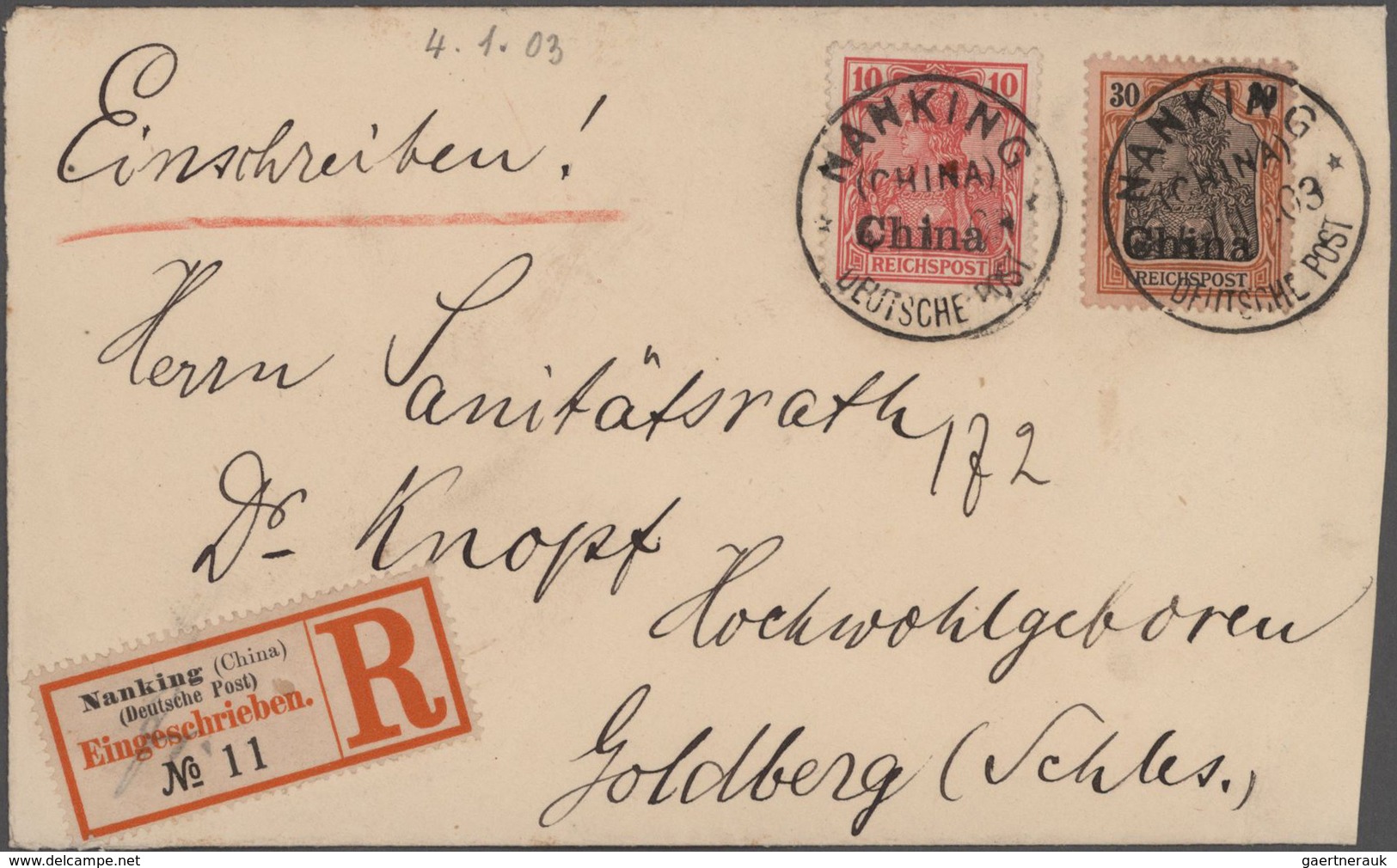 Deutsche Post in China: 1890/1909, umfangreicher Sammlungsbestand "Dt. Post in China und Kiautschou"