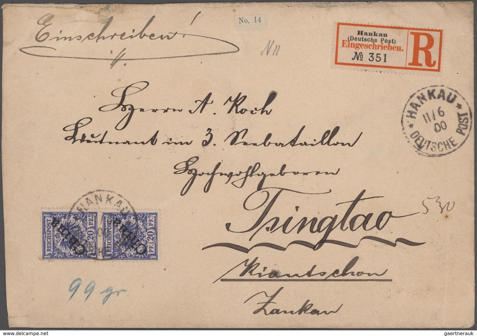 Deutsche Post in China: 1890/1909, umfangreicher Sammlungsbestand "Dt. Post in China und Kiautschou"