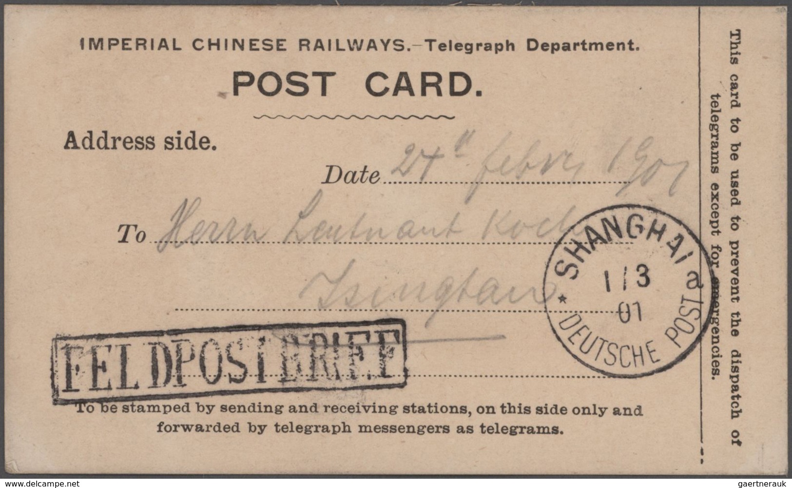 Deutsche Post in China: 1890/1909, umfangreicher Sammlungsbestand "Dt. Post in China und Kiautschou"