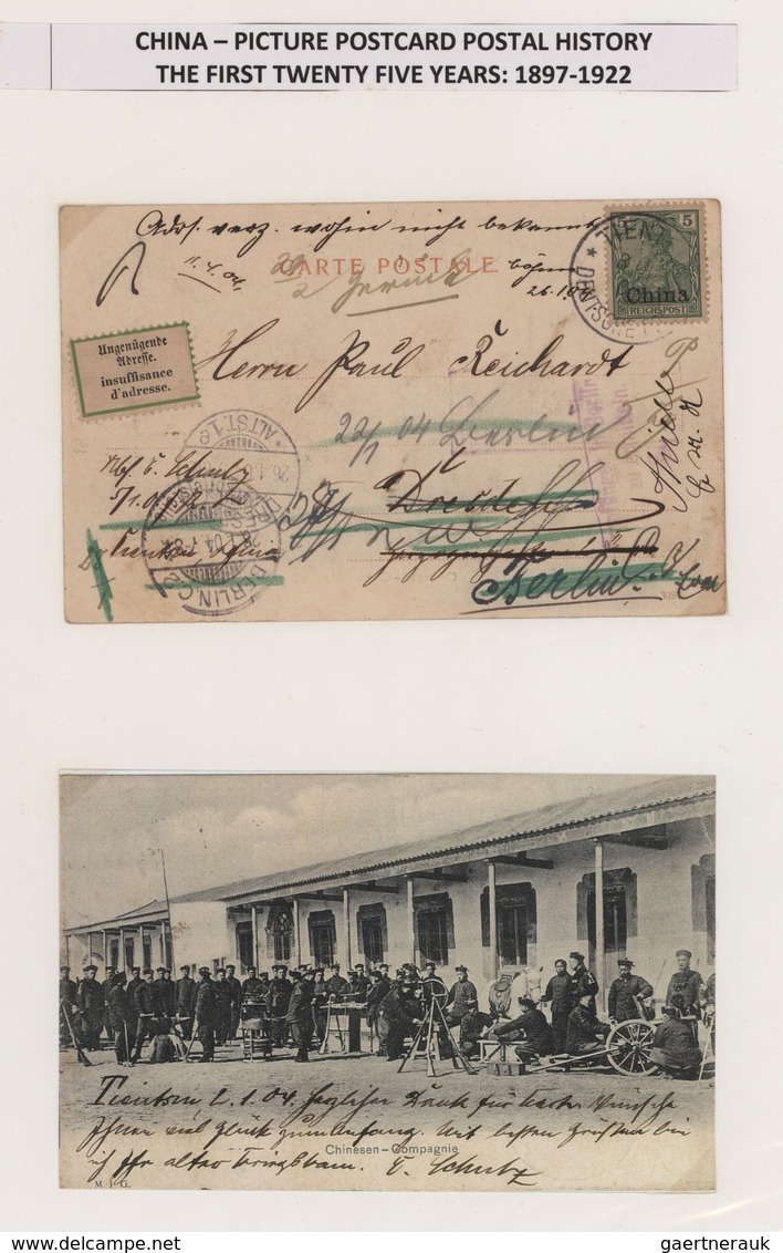 Deutsche Post In China: 1898/1914, Schöne Spezialsammlung Von 46 Ansichtskarten (u.a. Div. Fotokarte - China (offices)