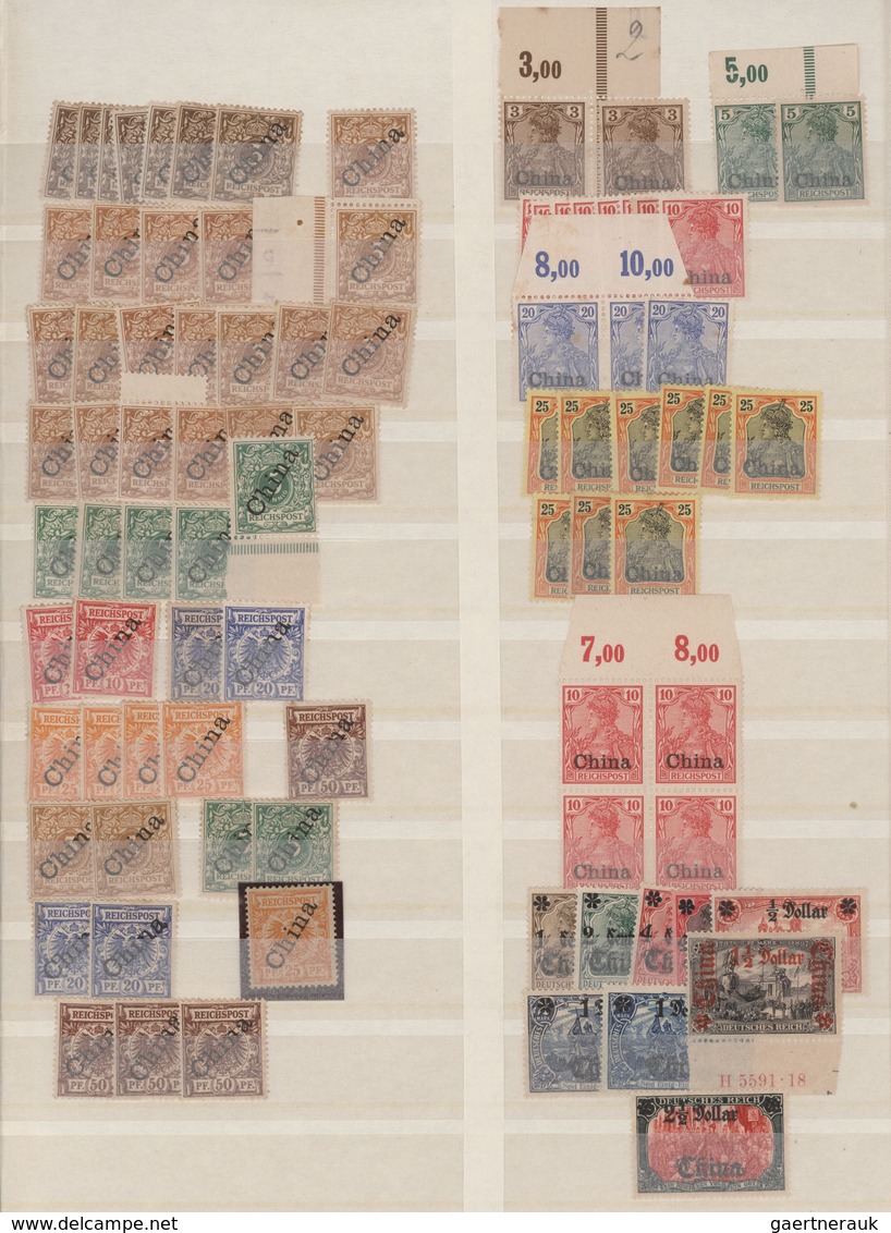 Deutsche Post In China: 1898/1918, Ungebrauchte, Teils Auch Postfrische Partie Von Ca. 170 Marken, T - Chine (bureaux)