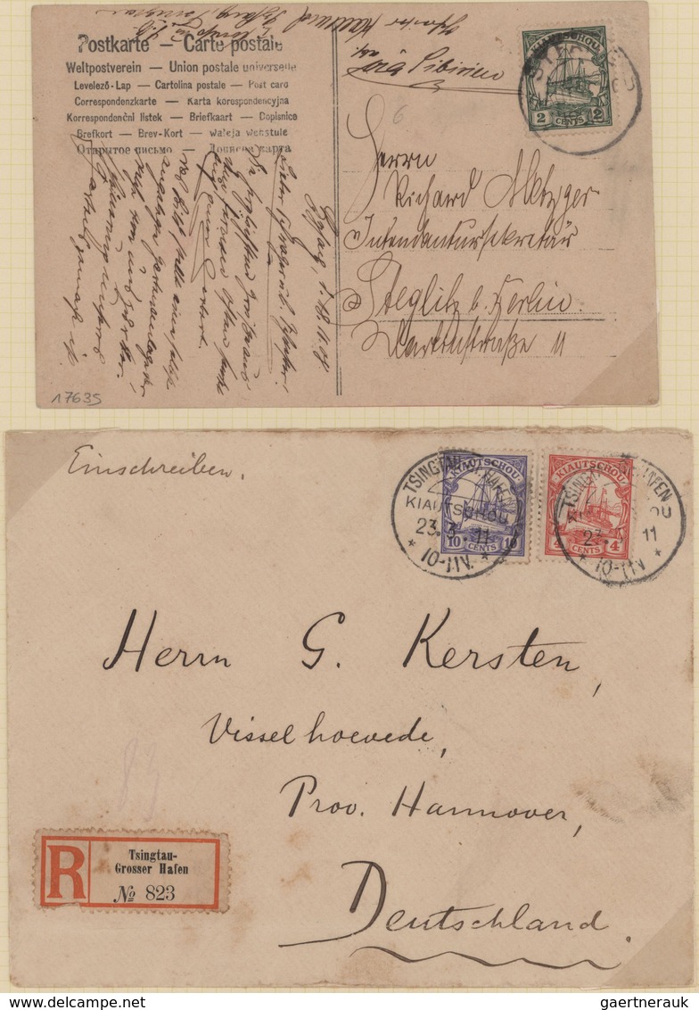 Deutsche Kolonien - Kiautschou: 1897/1914, Kleiner Sammlungsbestand Von 23 Kiautschou-Belegen Mit Di - Kiautchou