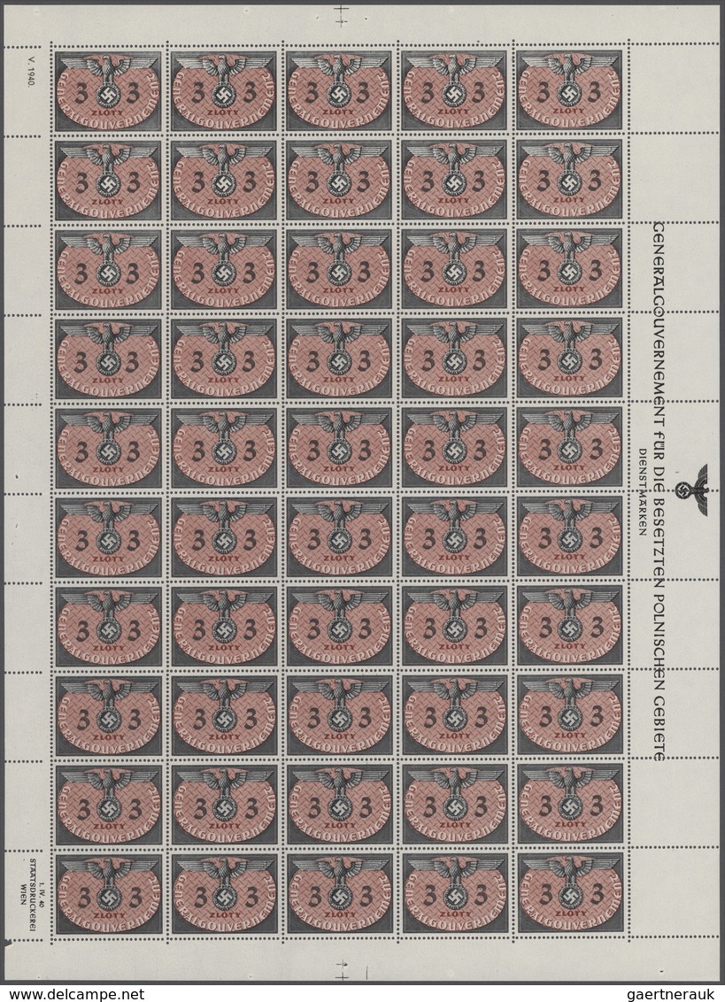 Dt. Besetzung II WK - Generalgouvernement - Dienstmarken: 1940, 3 Zl. Und 5 Zl., Die Beiden Höchstwe - Occupation 1938-45