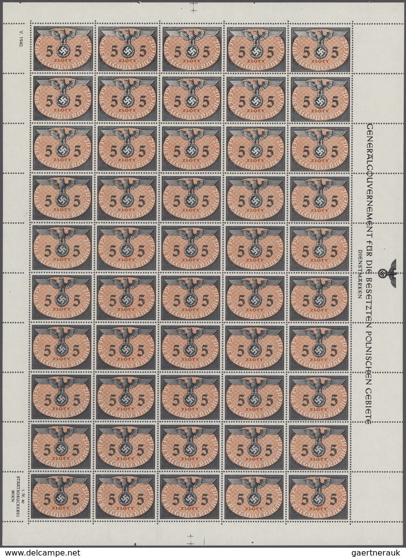 Dt. Besetzung II WK - Generalgouvernement - Dienstmarken: 1940, 3 Zl. Und 5 Zl., Die Beiden Höchstwe - Occupation 1938-45