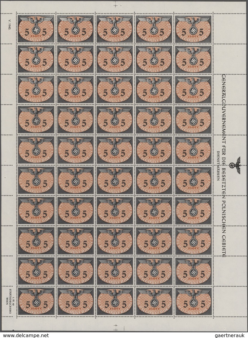 Dt. Besetzung II WK - Generalgouvernement - Dienstmarken: 1940, 3 Zl. Und 5 Zl., Die Beiden Höchstwe - Besetzungen 1938-45